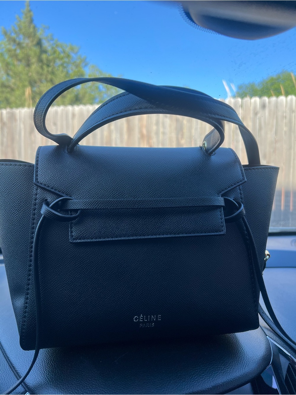 Celine Black Mini Belt Satchel